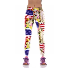 NEW KYK1006 Sexy Girl Women USA Flag Statue of Liberty 3D Prints High Waist Running Fitness Sport Leggings Jogger Yoga Pants