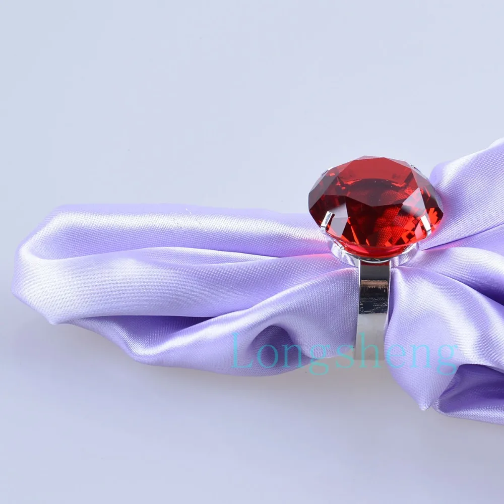 

Napkin Rings Crystal Glass Diamond With Red Diamond