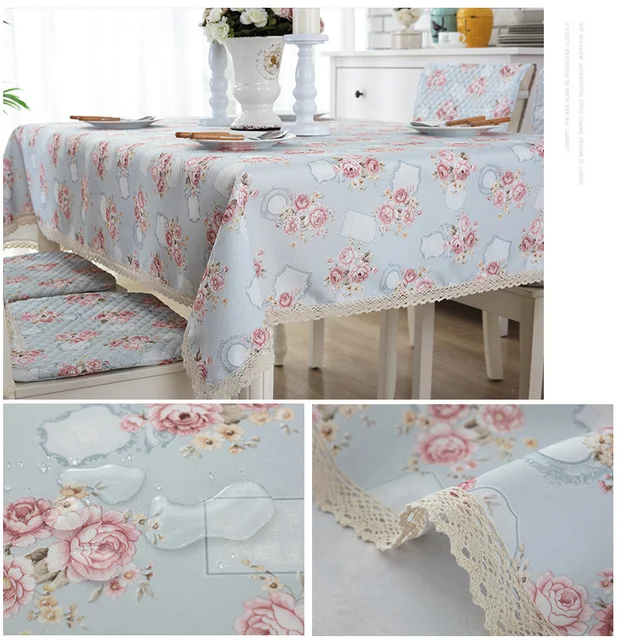 Fabric Flower Oilcloth Fl Blue Tarpaulins Table Cover Palace Fabric Flower Oilcloth Fl Blue Tarpaulins Table Cover Palace Tablecloth Wedding Square Cotton Rose Clic Waterproof