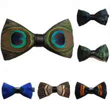 Новинка натуральный галстук-бабочка с перьями для мужчин Свадебный ежедневный галстук-много цветов