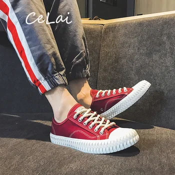 

CeLai men shoes 2020 new green lace-up canvas shoes male spring and summer casual shoes man student male sneakers krasovki A-011