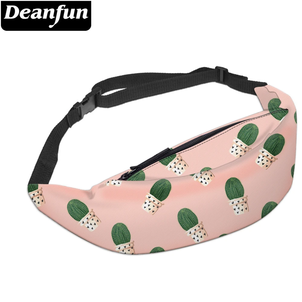 Женская поясная сумка Deanfun с 3D принтом светильник розовое сердце кактус на молнии