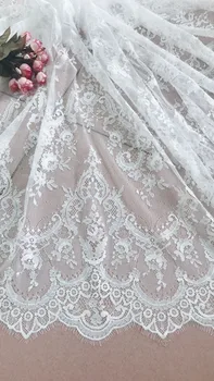 

3yards off white chantilly lace fabric, lace fabric for bridal dress, French lace fabric on sale, 2018 new arrival