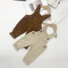 Лидер продаж, вельветовый комбинезон для девочек и мальчиков, осенние джинсовые штаны для девочек 1-6 лет