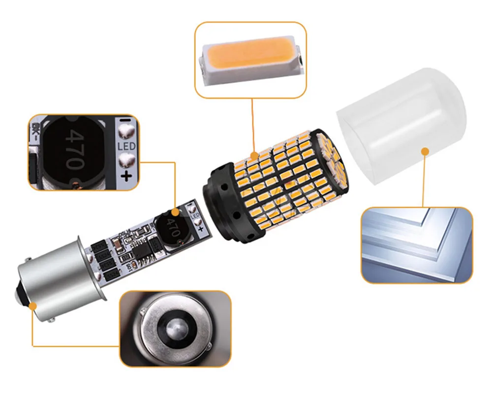 car led light turning light high light 1156 144smd T20 7440 brake light 7