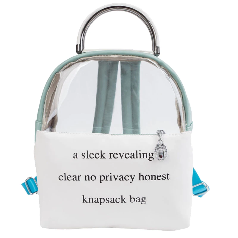 

2019 new fashion, transparent, large capacity, double shoulder bag, 100% campus student schoolbag backpack#0103