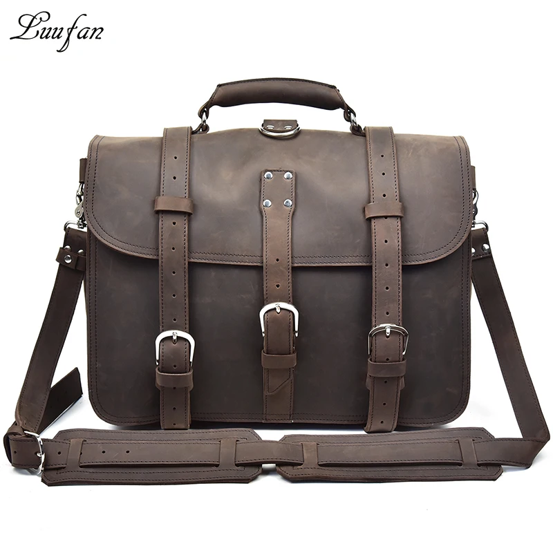 Мужской кожаный рюкзак для ноутбука 17 дюймов из натуральной кожи|mens leather work