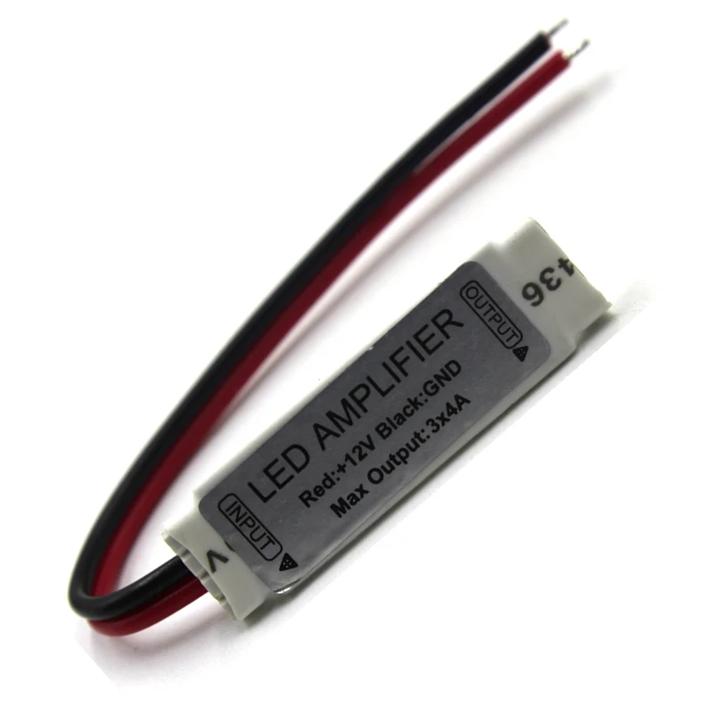 Портативный мини усилитель светодиодной ленты репитер для 12 В 3*4 а 144 Вт RGB SMD