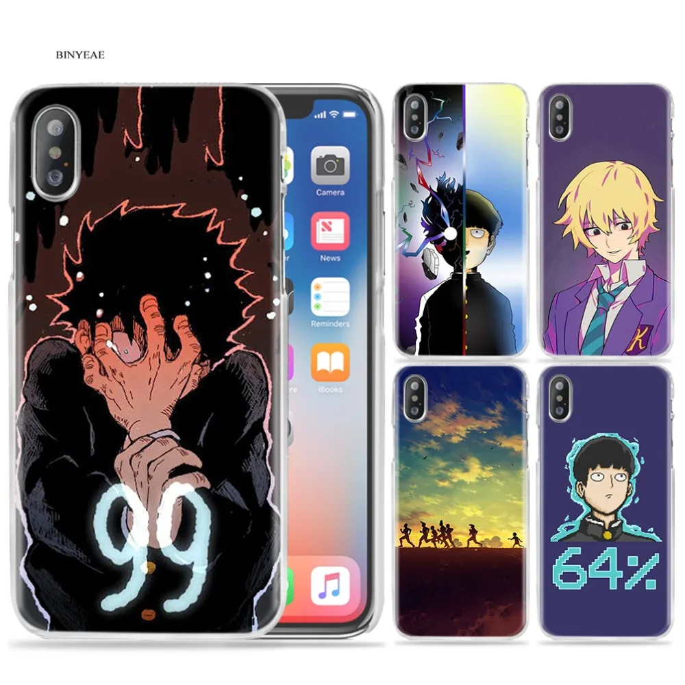 

Case for iPhone X XS MAX XR 7 8 Plus 6 6S Plus 5 5S SE 5C 4 4S 7+ 8+ 7Plus 8Plus Cover Phone Cases Mob Psycho 100 Anime