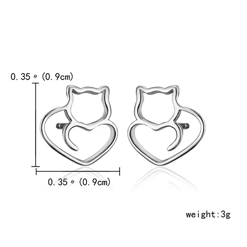 1 пара,, серьги в виде кота из серебряного сплава, Модный Блестящий Кристалл, серьги-гвоздики в виде котенка для женщин и девушек, ювелирные изделия, аксессуары в подарок - Окраска металла: 4