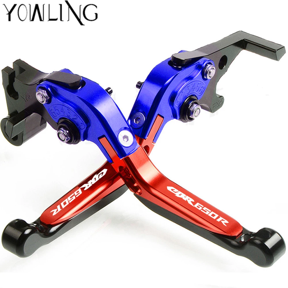 Frenos de motocicleta palancas ajustables CNC aluminio motocicleta extensible embrague palanca de freno manija para HONDA 2019 CBR650R CBR 650R