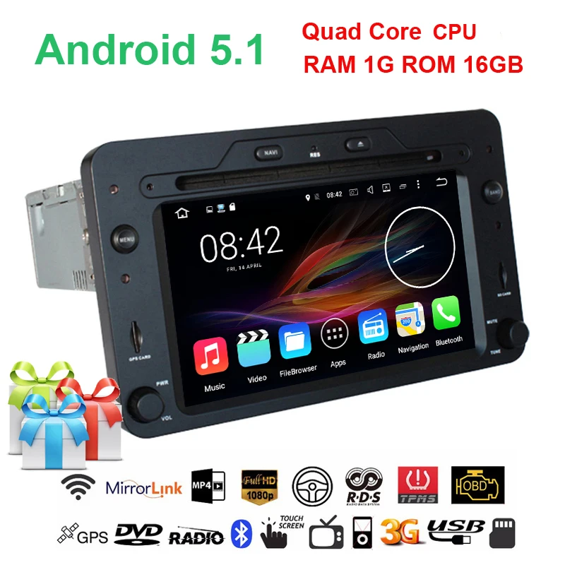 

Quad Core Android 5.1.1 Car DVD Player GPS for Alfa Romeo Spider 159 Sportwagon Brera with Capacitive Screen,Radio,BT,Wifi,