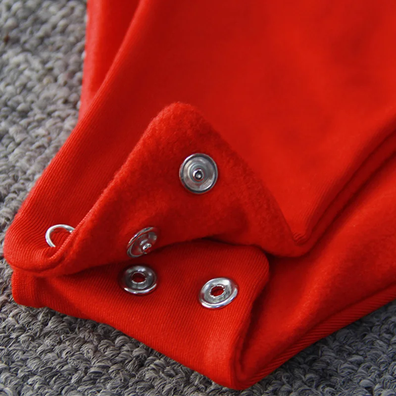 Forefair Long Sleeve Sexy Bodysuit Black Red (7)