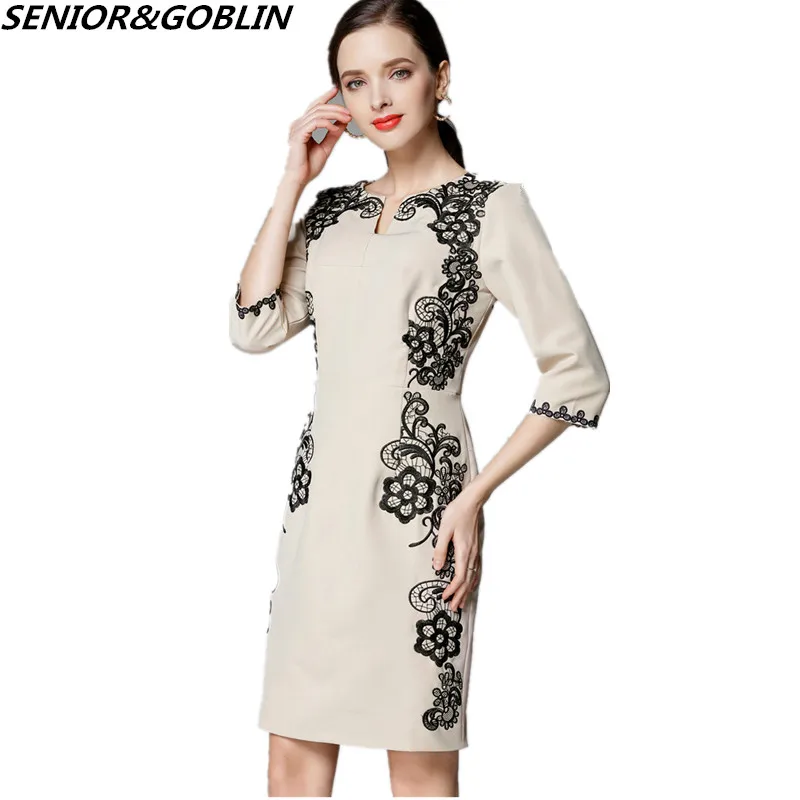Buy High End Woman Dress 2019 Spring Summer Office OL