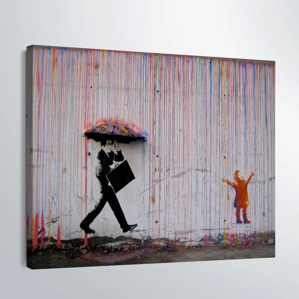 Download HD Printed 1 piece canvas art banksy graffiti art Painting umbrella canvas poster single panel ...