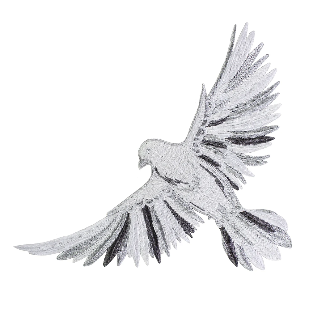Орел вышитый цветок крылья рот пришить патчи большое крыло птица значок бисера Кружева патч «Лебедь» для куртки жилет одежда сумки