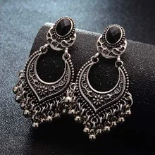 Металлические Винтажные серьги-кисточки, модные ювелирные изделия, индийские резные, в стиле бохо, древние серебряные Висячие серьги для женщин Oorbellen