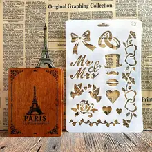 Lovely Hat Heart Design Stencils for DIY Scrapbooking Plastic Handmade Template Crafts Art Diary Decor Painting Spray Tool Card cool spider web stencils template design for scrapbooking background reusable plastic spray paint stencils for diy