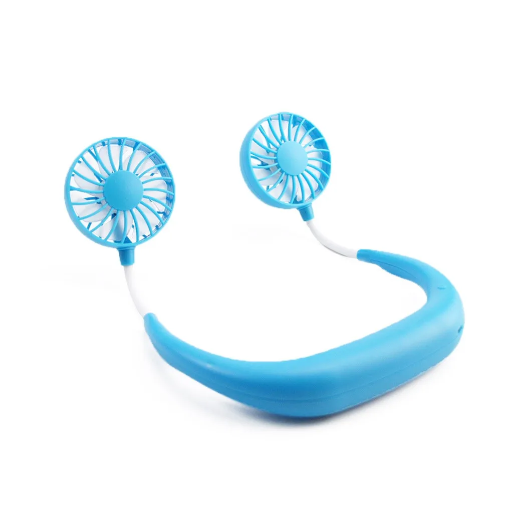 

2019 NEW Portable USB Rechargeable Neckband Lazy Neck Hanging Style Dual Cooling Fan Purchasing dropshipping