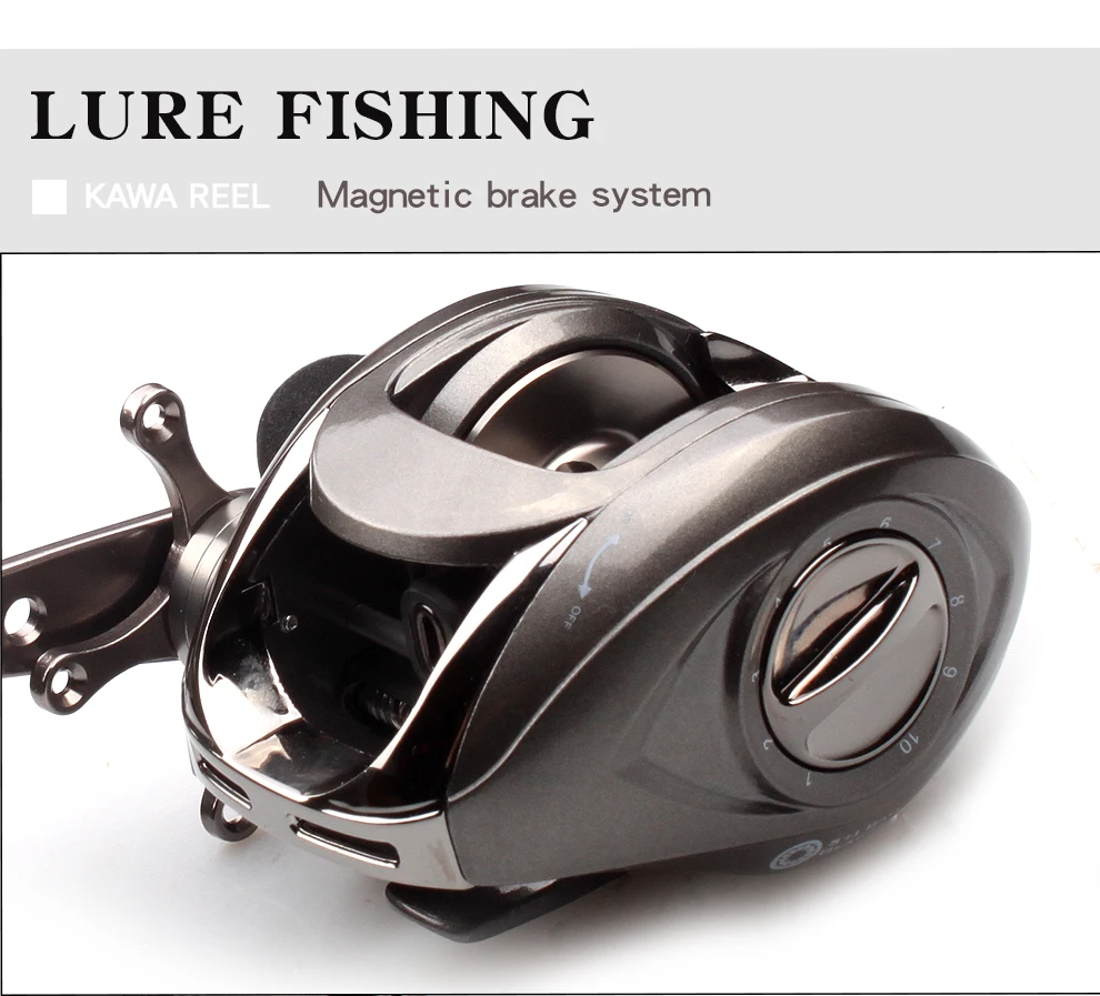 Ruke Fishing Reel Casting Reel Gear Ratio 5.1:1 Aluminum Spool Magnetic Brake Bearing 5+1 EVA Knob 218g Max Drag 4.5KG