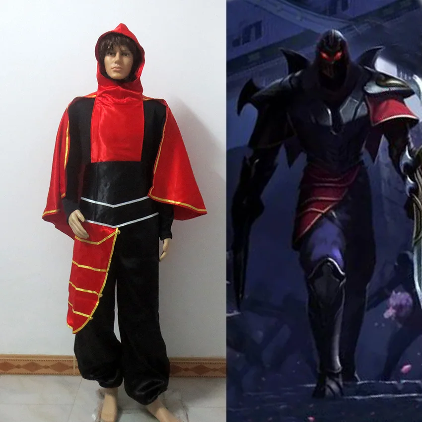 Zed Cosplay Costume the Master of Shadows Adult Halloween Carnival Costume veil of shadows