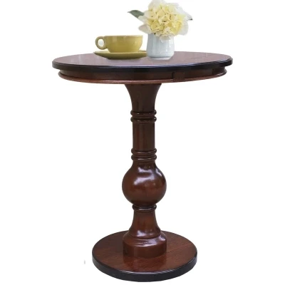 American style solid wood side round table European style simple small round table phone table sofa side table American style solid wood side round table European style simple small round table phone table sofa side table