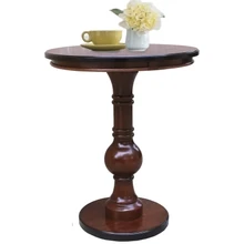 American style solid wood side round table European style simple small round table phone table sofa side table renmen side table walnut
