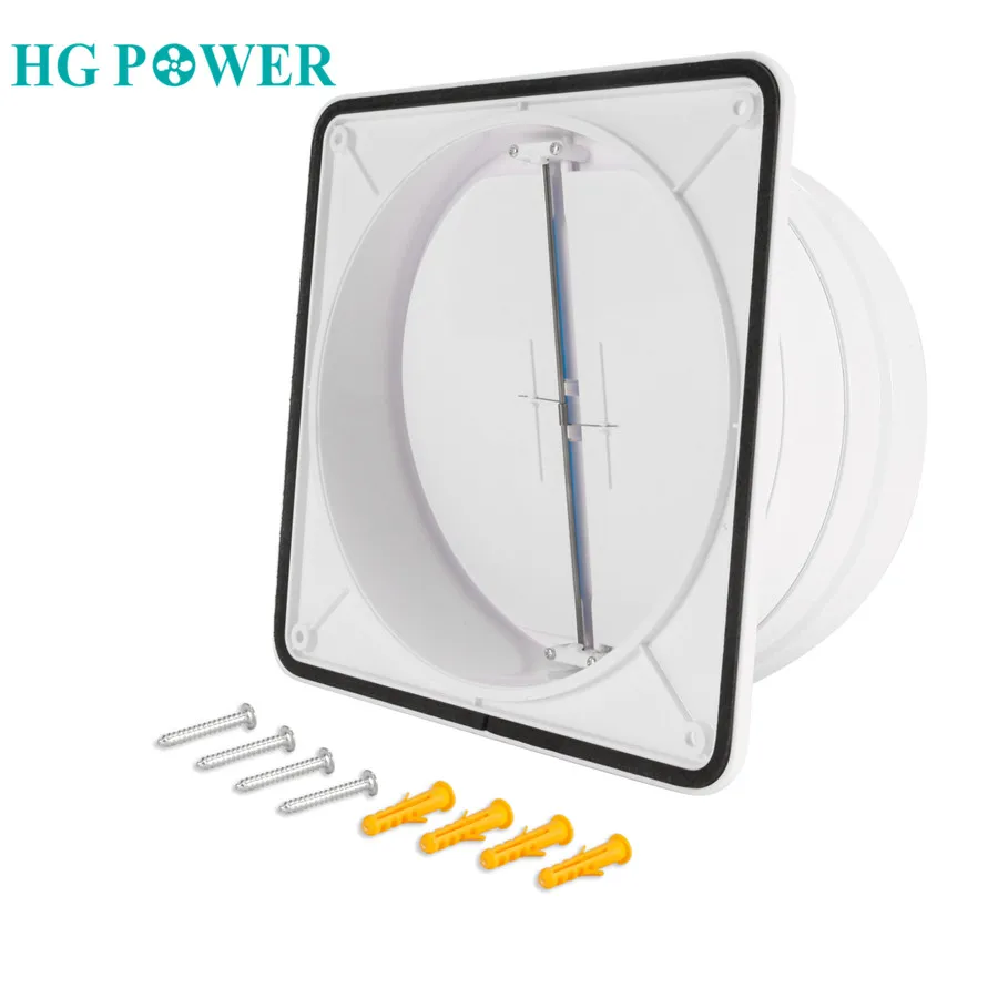 Plastic Draft Blocker Back Damper Inline Extractor Fan Air Vent Back Draught Shutter Luxury Double Shutter Check Valve 150-180mm