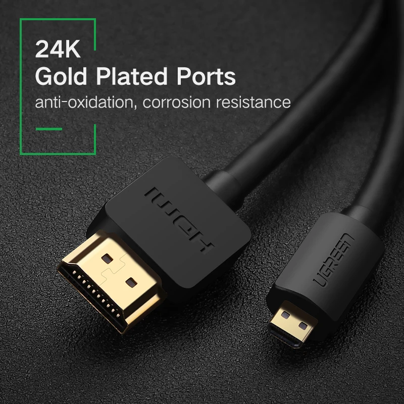 Ugreen Micro HDMI к 2 0 кабель м 3 3D 4 Male-Male High Premium позолоченный адаптер для телефона