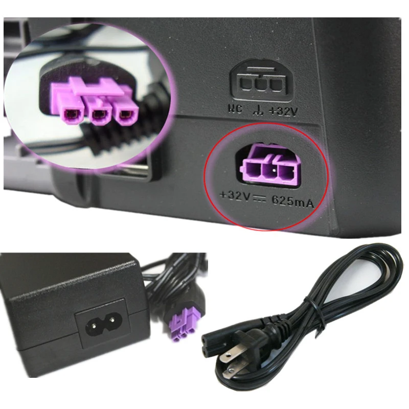 Адаптер питания для принтер HP Deskjet 0957-2269 F4480 F4483 F4488 F4440 F4435 CB780A 32V 625mA AC DC зарядное устройство с кабелем ЕС