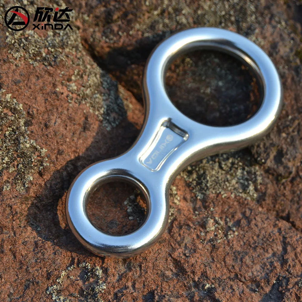 XINDA 35KN 8 Ring Descender Escape Rope Descent Device Rock Climbing Equipment XINDA 35KN 8 Ring Descender Escape Rope Descent Device Rock Climbing Equipment