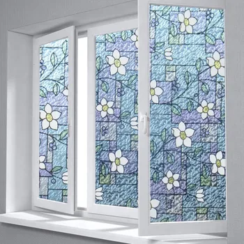 

Sunice transparent static window film Decorative Glass sticker Cling Privacy Glass Sticker for home office use 92cmx5m