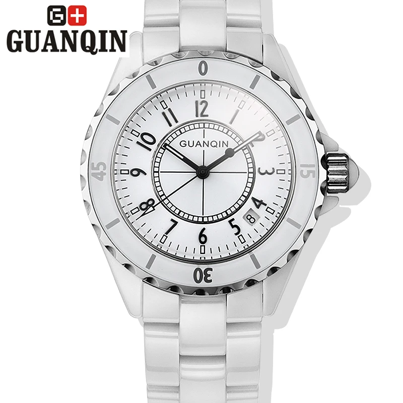 Brand GUANQIN women s watches quartz watch women quartz watch vintage business relogio feminino Ceramic sapphire