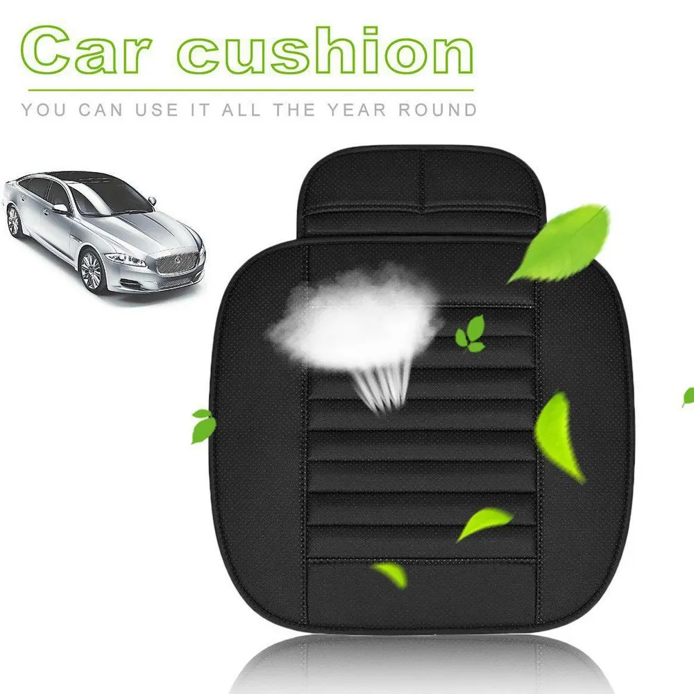 

Four Seasons Universal Car Seat Cushion PU Leather & Non-slip Rubber Multi-function Breathable Square Car Interior Seat Cushion