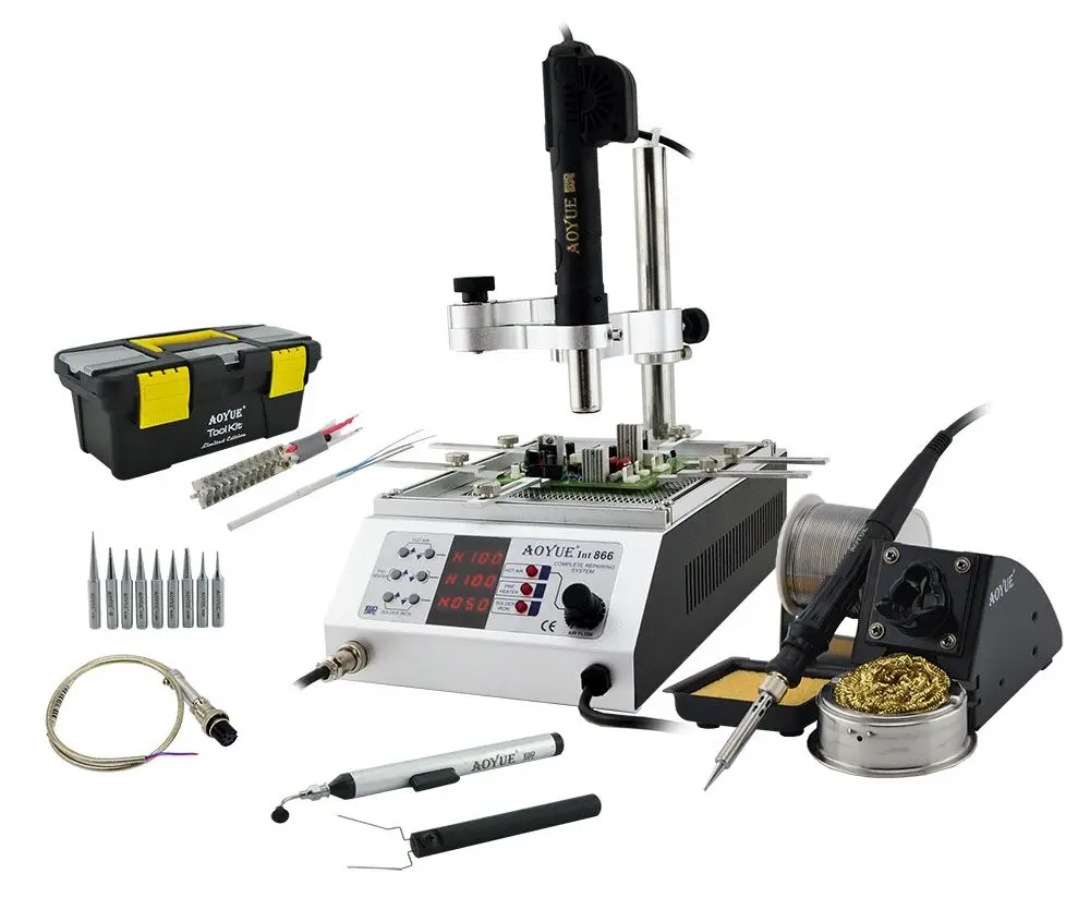 

AOYUE 866 All in 1 SMD Hot Air Rework Soldering Station with Pre-heater