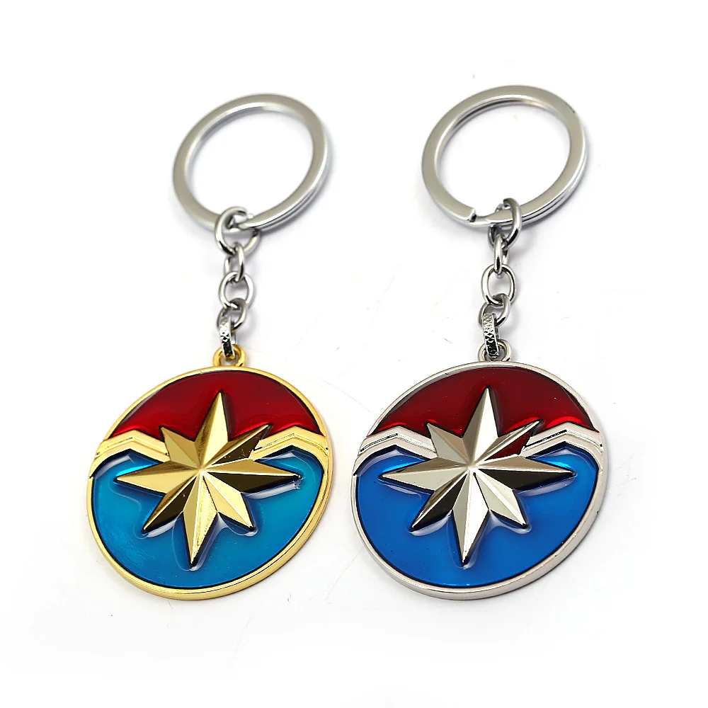 

New Captain Marvel Keychain Metal Shield The Avengers Key Ring Key Chain For Men Car Fan Gift Chaveiro Jewelry Porte Clef
