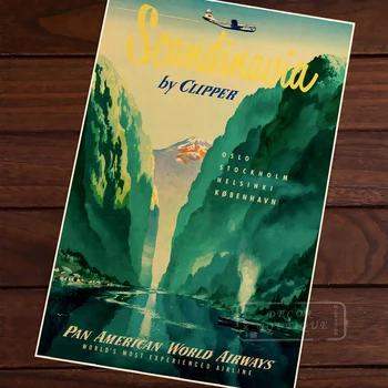 

Pan-American Airways Landscape Sweden Travel Nordic Scandinavia Decorative Poster DIY Wall Canvas Stickers Posters Home Decor Gi
