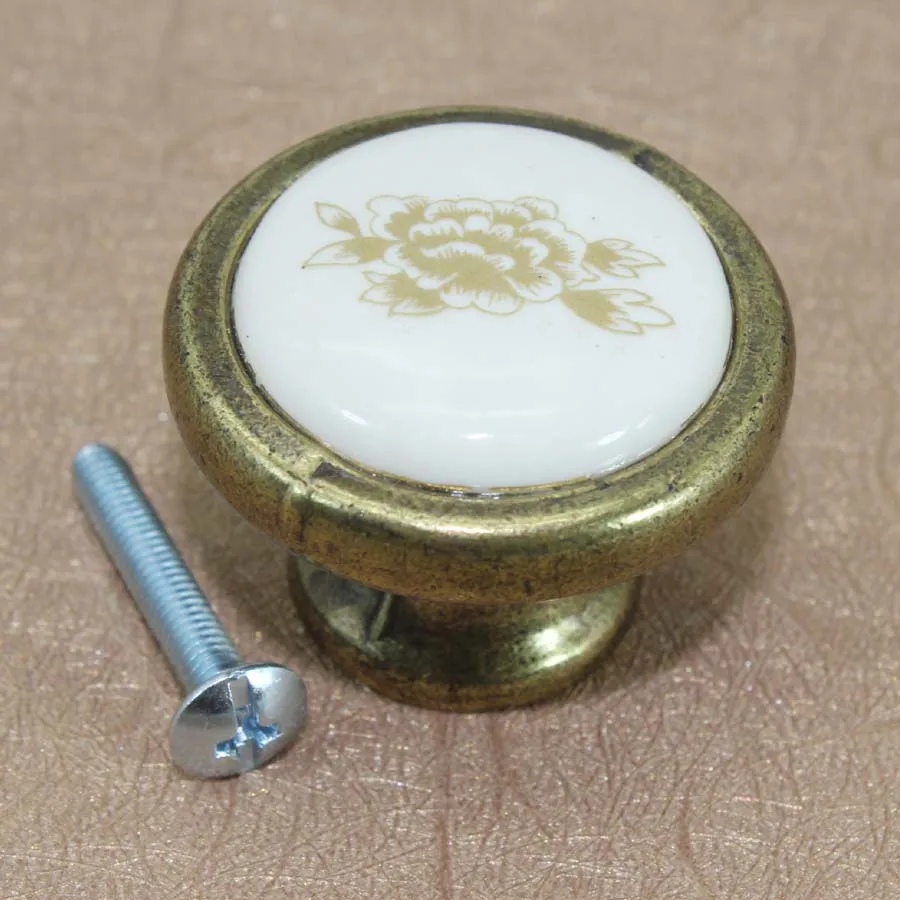 Buy rustic ceramic furniture knobs bronze drawer