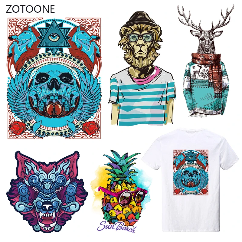 

ZOTOONE Stripes Iron on Transfer Patches on Clothing Diy Punk Dog Patch Heat Transfer for Clothes for T-shirts Girl Sticker I