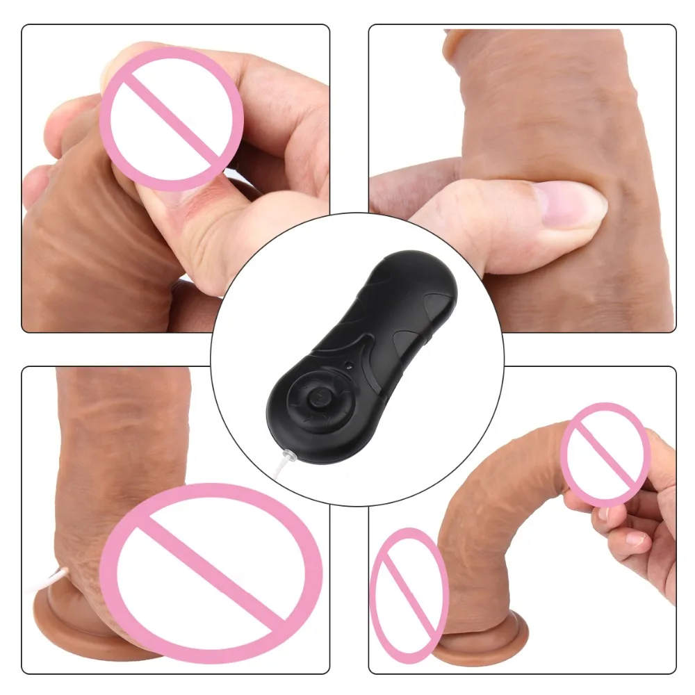 Live4Cool Realistic Penis Big Dildo with Suction Cup Remote Control Vibrator Adult Dicks Sex Toys for Women Female Masturbator (3)