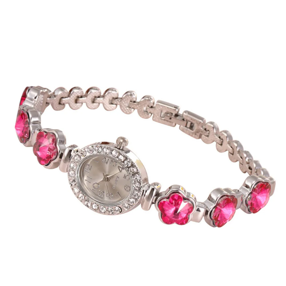 Women Watches Stylish Fashion Stainless Steel Crystal Quartz Analog Women's round diamond watch Wrist Watch Relogio Feminino