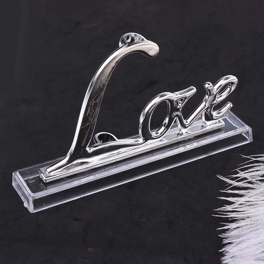 Wedding White Feather Quill Guest Book Signing Pen with Golden Love Holder