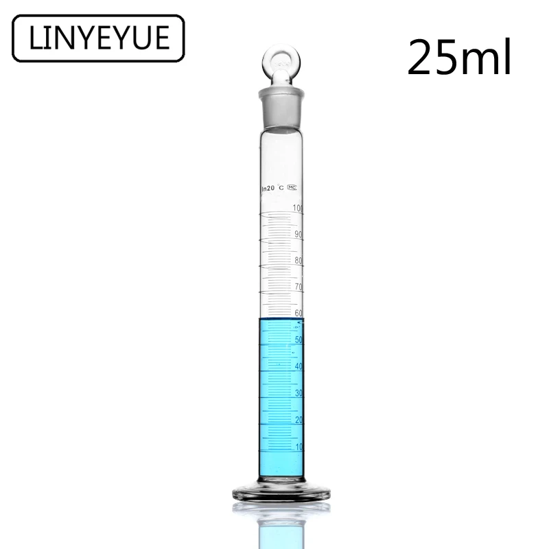 

LINYEYUE 25mL Glass Graduated cylinder with stopper cap Measuring glass cylinder Laboratory Chemistry Equipment