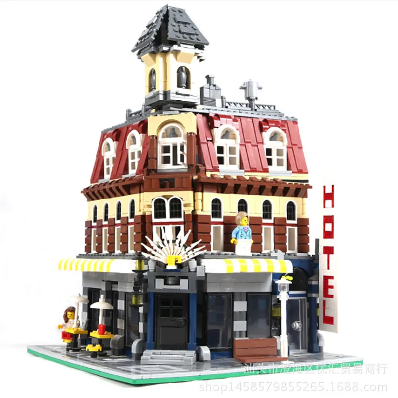 

Building Blocks City Street 2133Pcs 15002 Cafe Corner Model Compatible 10182 Bricks Toys lepin city street in blocks