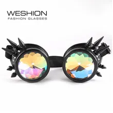 Стимпанк очки, солнцезащитные очки, мужские, Женский калейдоскоп, круглые, для подиума, Glasse, вечерние, черные, ретро, готические оттенки,, солнцезащитные очки