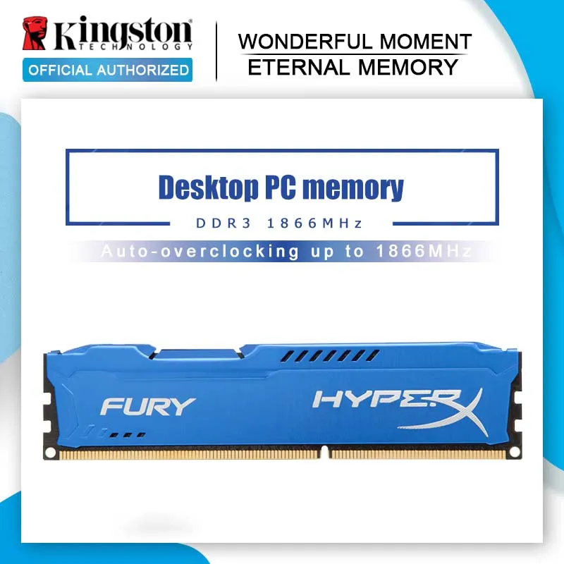 Оригинальная игровая память kingston Blue Series HyperX FURY DDR3 8GB 1866MHz DIMM Intel для настольных ПК