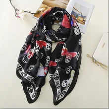 OLOME, винтажный черный шарф с черепом, женские, дамские, с принтом бабочки, серые пляжные шарфы, шали, Женские палантины, хиджаб, фуляр