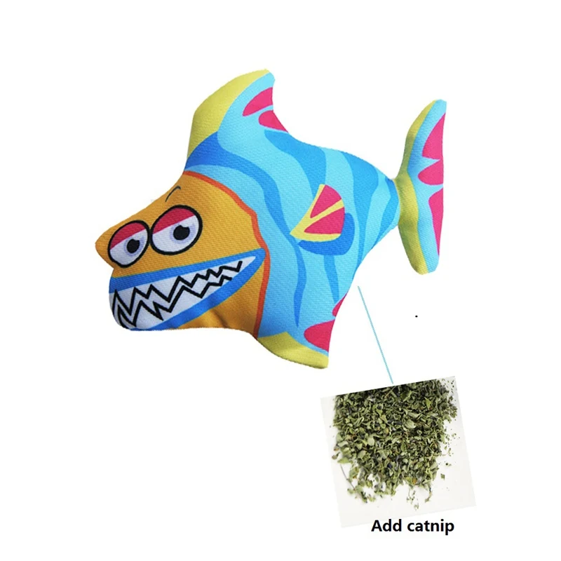 

1PC Pet Cat Pillow Toys Fish Catnip Toys Elastic Colorful Fish Pillow for Kitten Grind Teeth Catnip Chew Toys