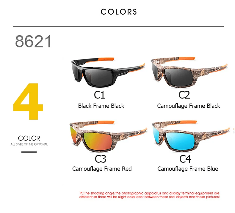 Мужские поляризованные солнцезащитные очки для рыбалки, камуфляжная оправа, уличные спортивные очки для велоспорта, мужские походные очки для рыбалки, рыбаков, UV400