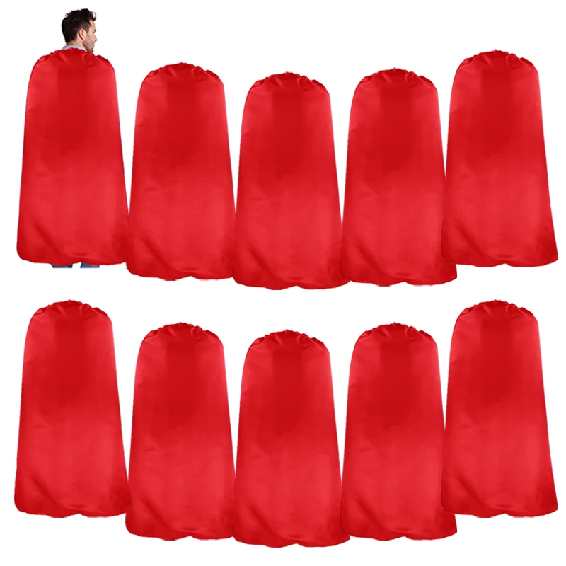 

10 Pcs SPECIAL 140*90 cm Red Costume Superhero Cape For Adults Men Costume Cosplay Party Christmas Gifts Festival Toys